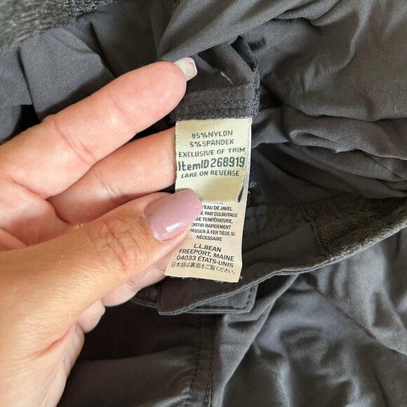 LL Bean Pants Womens 18 Black Nylon Spandex Stretch Outdoor Hiking Zip Pockets - Picture 8 of 12